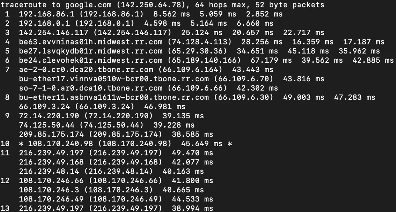 linux commands traceroute